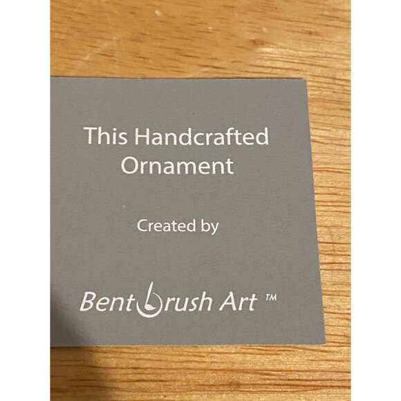 Bent Brush Art Signed Hand-Painted Cardinal Poinsettia Glass Christmas Ornament - Picture 9 of 10